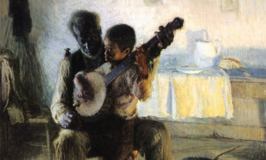 Oil canvas of a Banjo Lesson